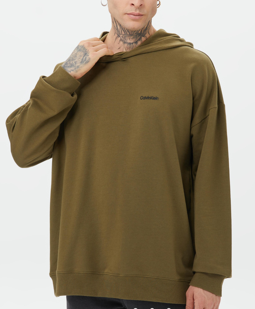 Calvin Klein - Uzun Kollu Erkek Yeşil Sweatshirt