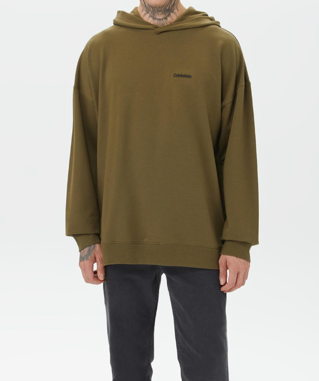 Calvin Klein - Uzun Kollu Erkek Yeşil Sweatshirt