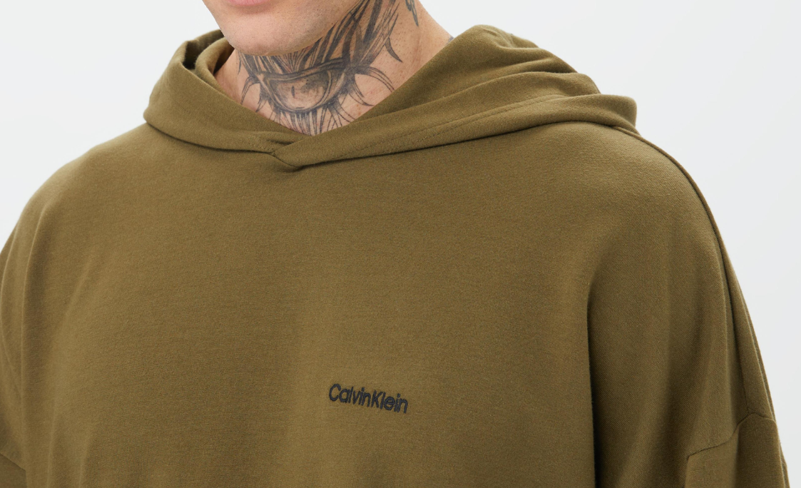 Calvin Klein - Uzun Kollu Erkek Yeşil Sweatshirt